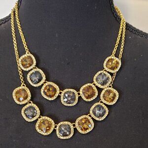 Talbots Square Stone Double Strand Necklace